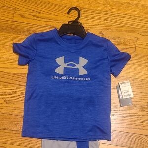Under Armour Kids' Heathered Blue Tee & Shorts